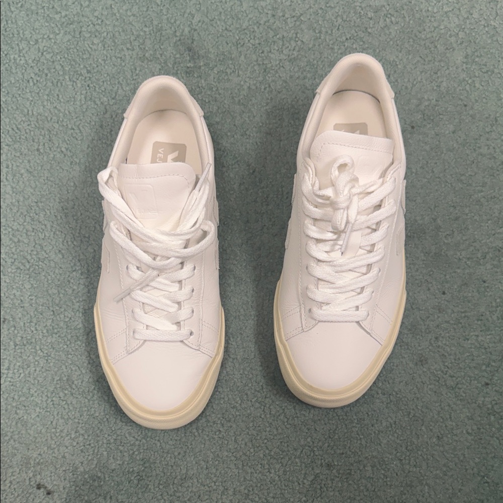 Veja White and Cream Sneakers